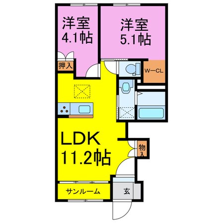 ランコントルの物件間取画像